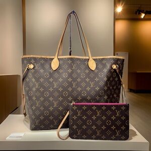 Louis Vuitton Classic Brown Monogram Tote with Pouch